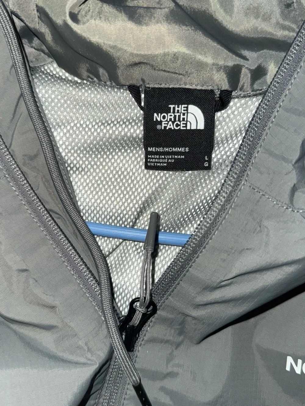 The North Face Men's Hooded Windbreaker Jacket - Gray
